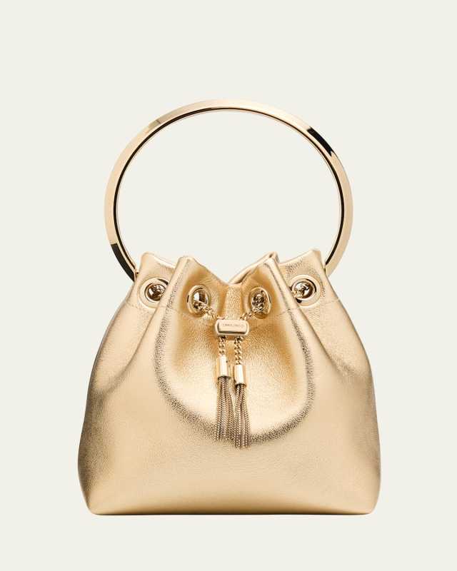 Micro Bon Bon Metallic Nappa Leather Bucket Bag